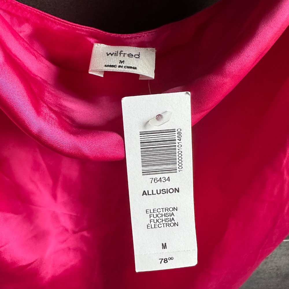 WILFRED ARITZIA ALLUSION CAMI ELECTRON PINK MEDIUM NWT - Picture 3 of 3